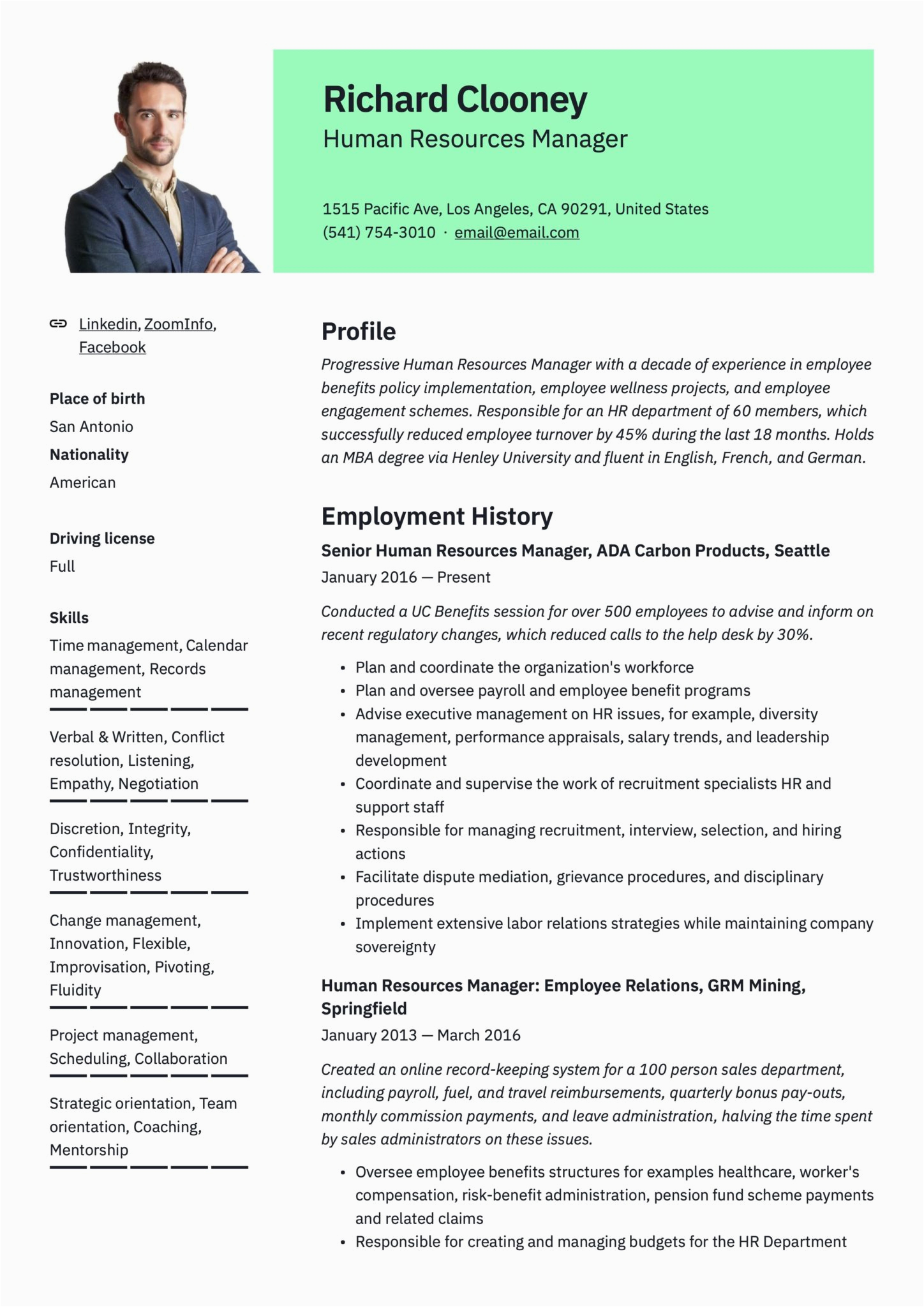 Resume Profile Samples for Human Resources 17 Human Resources Manager Resumes & Guide