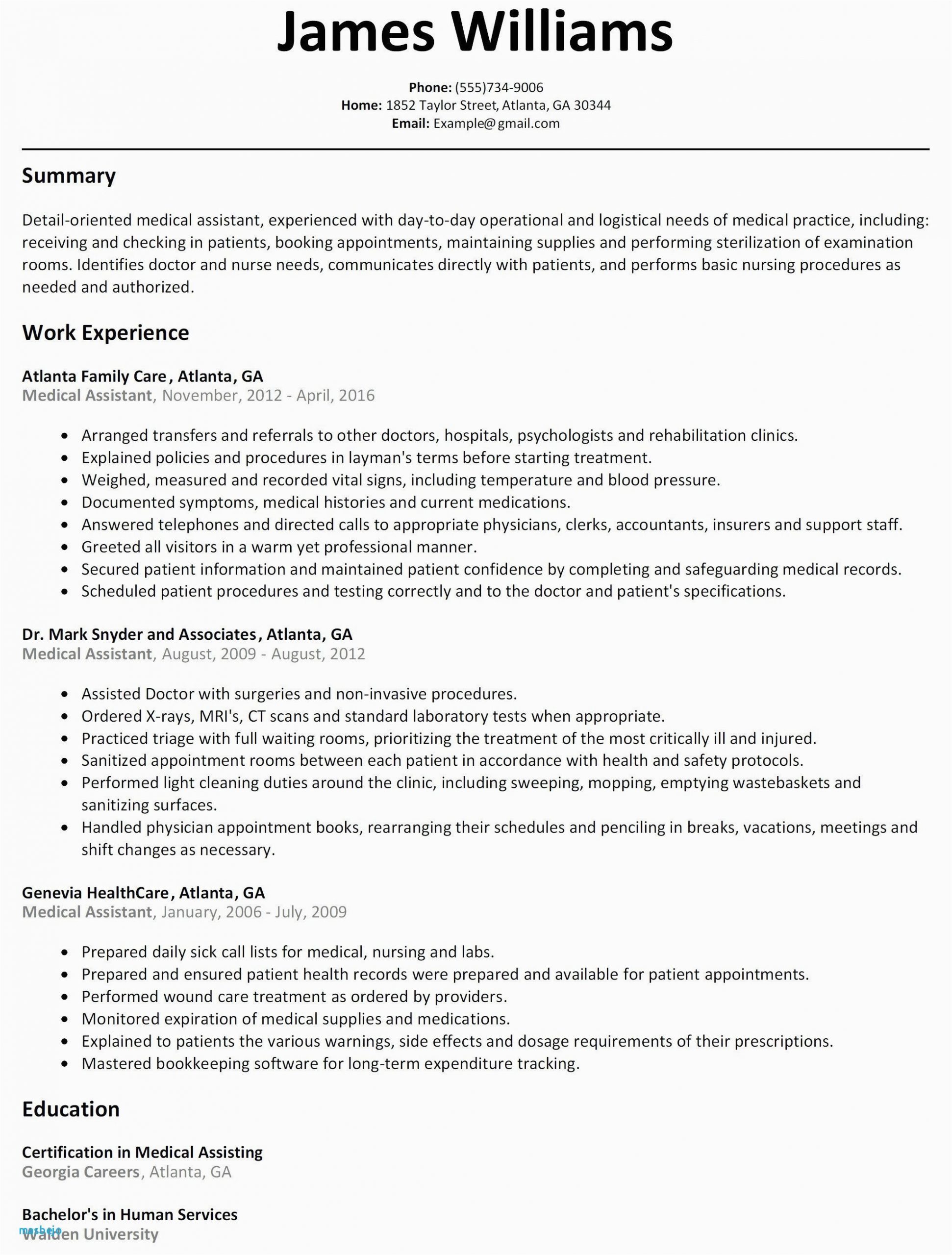 Resume Sample for Administrative assistant with No Experience 68 Beautiful S Resume Examples for Medical