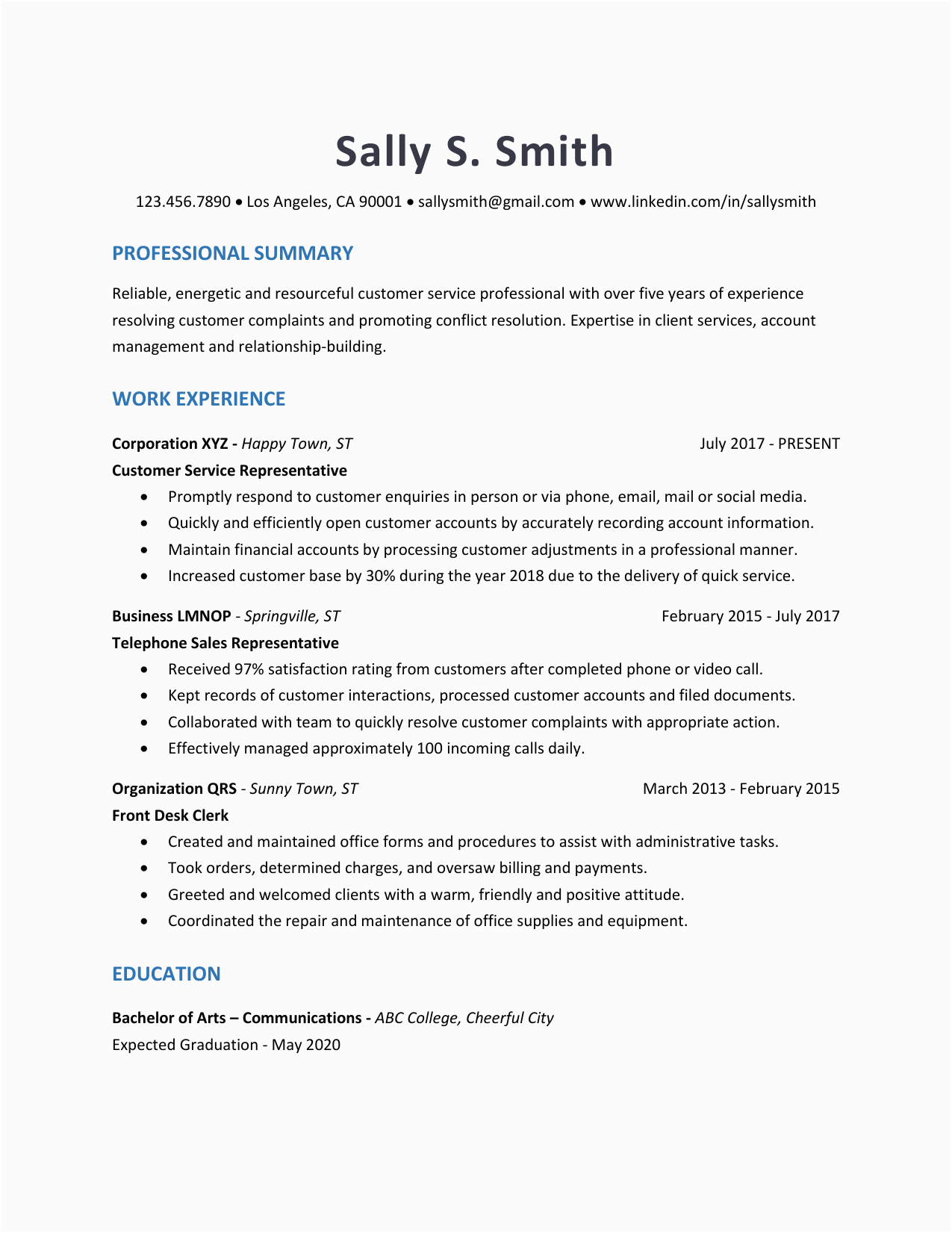 Resume Sample for Minimum Wage Job with Lots Of Experience 6 Second Resume Template