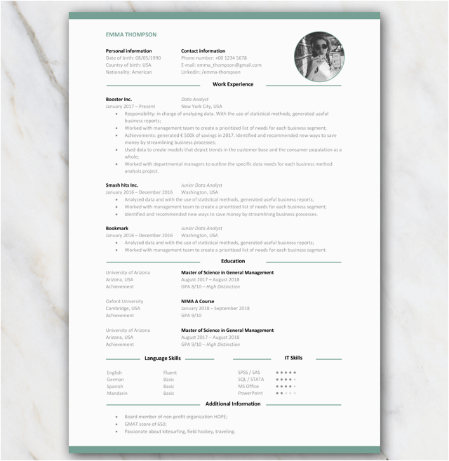 Resume Sample when You Have Green Card Cv Resumé Template for Consultants