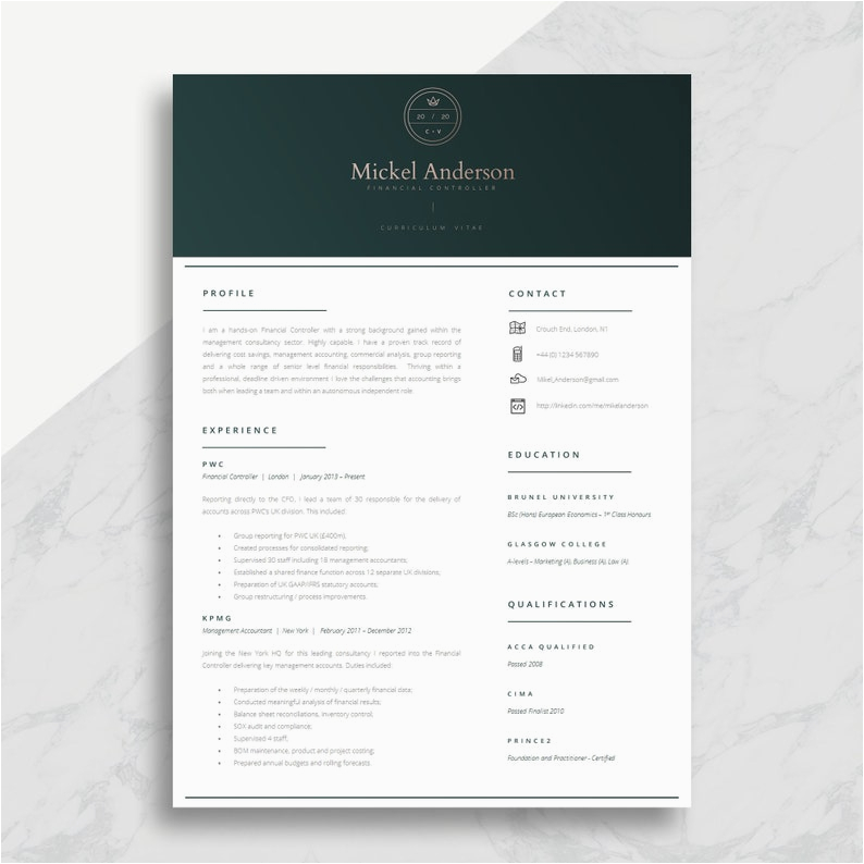 Resume Sample when You Have Green Card Professional Cv Template In Dark Green Stylish Resume for