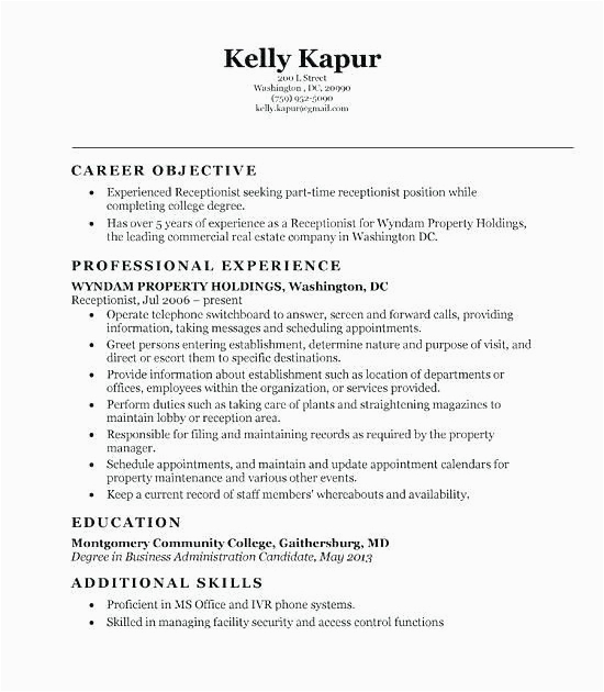 Resume Samples for Receptionist with No Experience Sample Resume for Receptionist with No Experience Restume