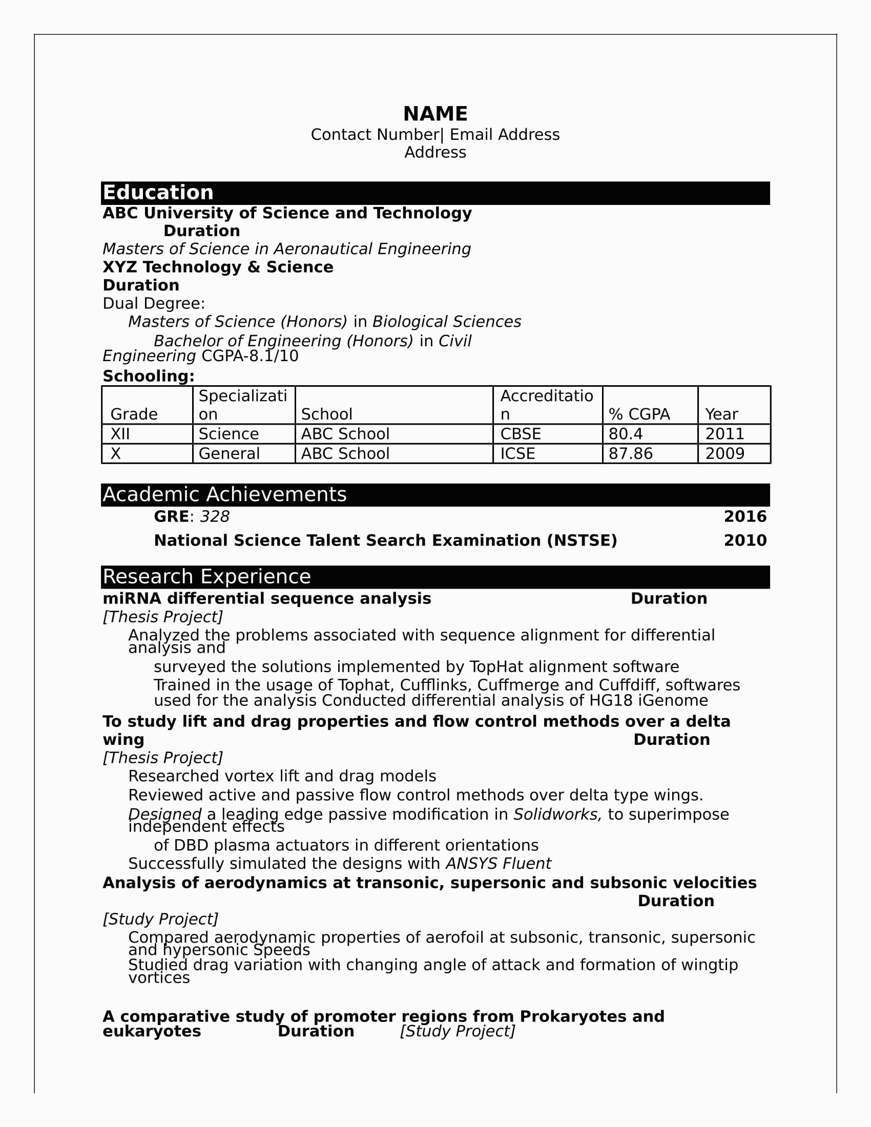 Resume Template Download for Engineering Freshers Resume formats for 2020