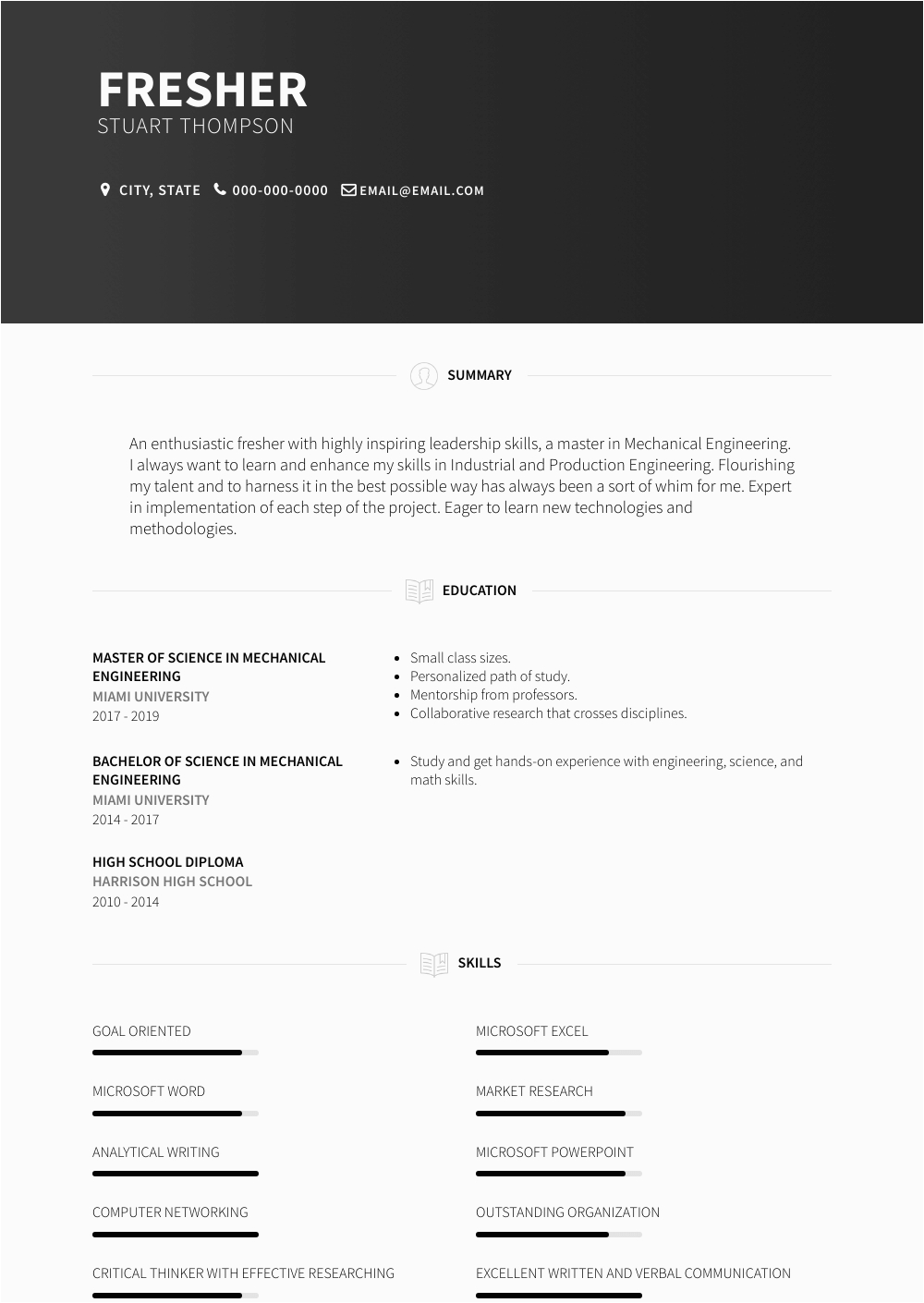 Resume Template for Freshers with Photo Fresher Resume Samples and Templates
