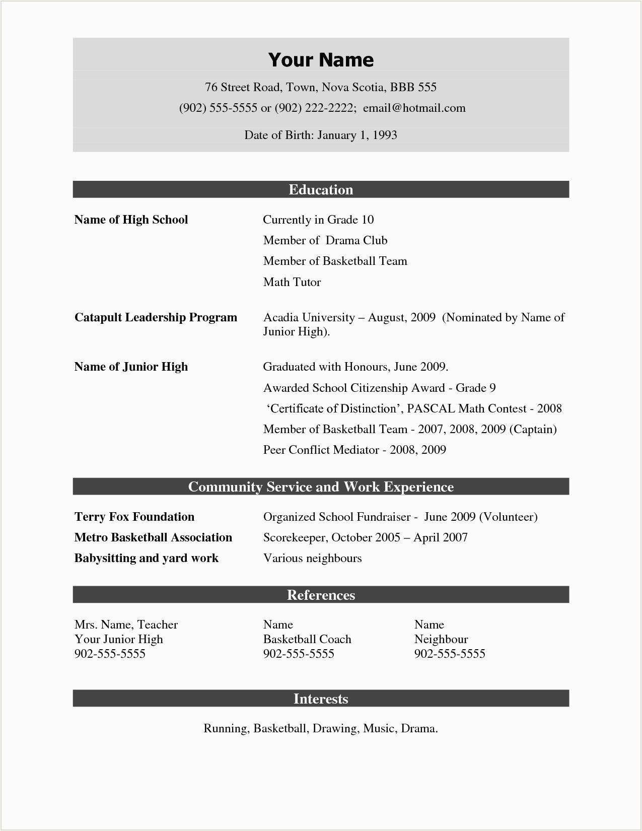 Resume Template for Freshers with Photo Fresher Teacher Resume format Download Best Resume Examples
