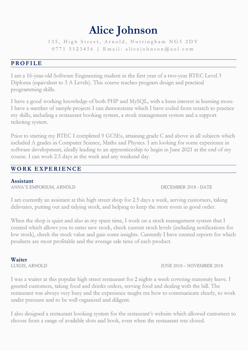 Resume Templates for 16 Year Olds Cv for 16 Year Old Free Sections Template Microsoft