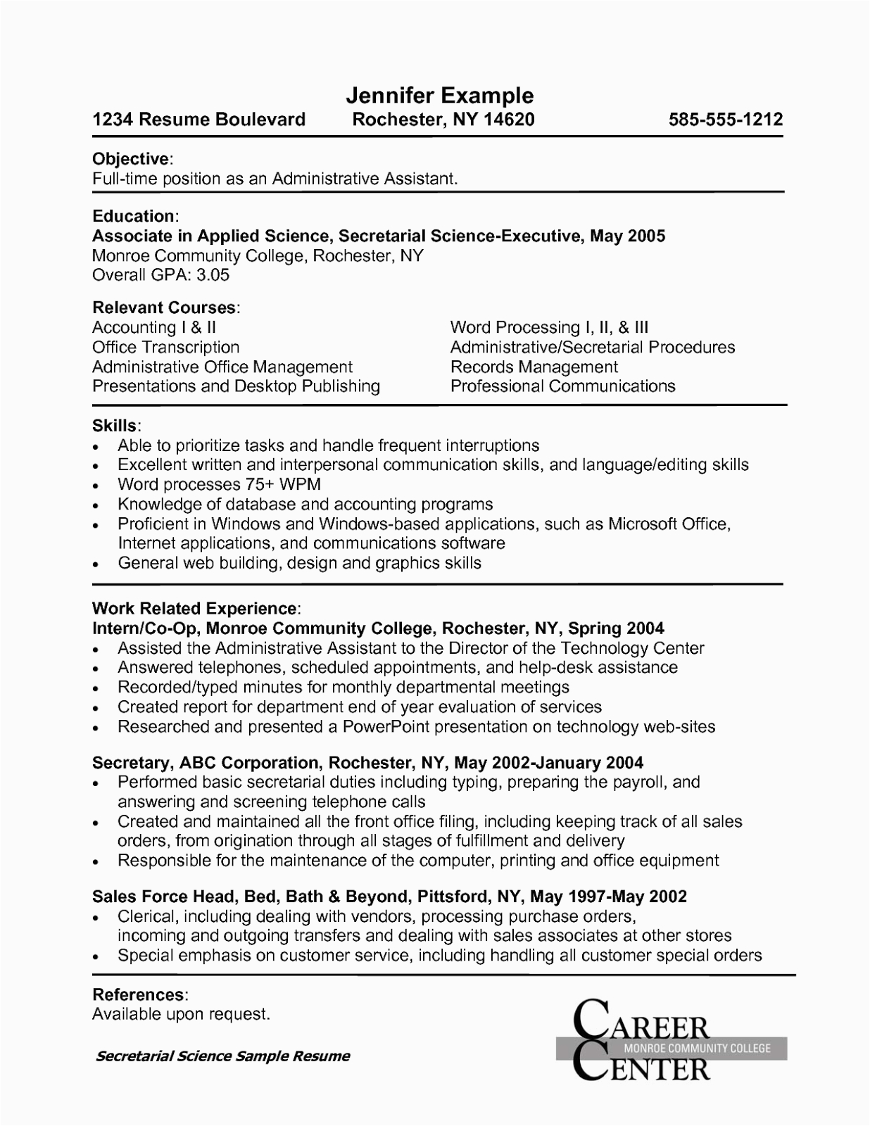 Sample Objective On Resume for Administrative assistant Resume Administrative assistant Objective Examples Tipss