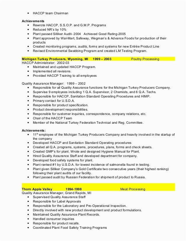 Sample Of Resume for Chicken Plant Trainee Stephen Hufford Resume