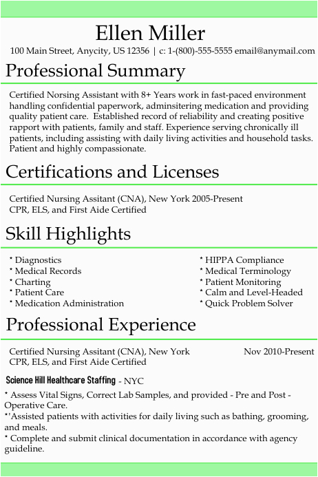 Sample Of Resume for Cna that Can Be Edited Free Cna Resume Template