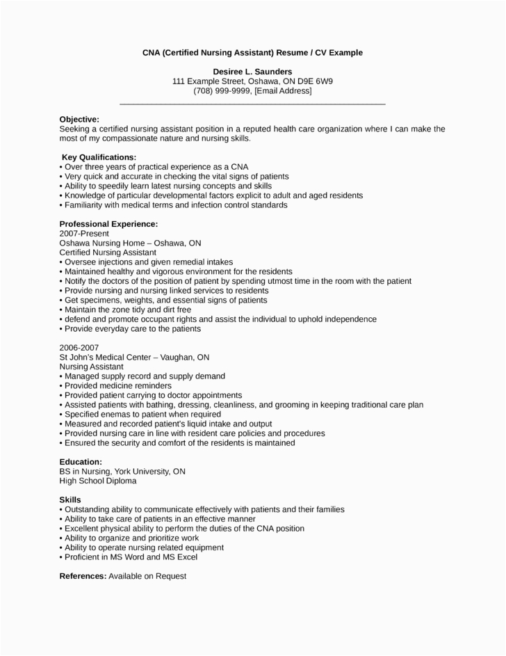 Sample Of Resume for Cna that Can Be Edited Free Professional Cna Resume Template