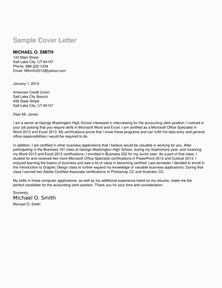 Sample Resume Cover Letter for Accounting Clerk 15 Cover Letter for Accounting Clerk