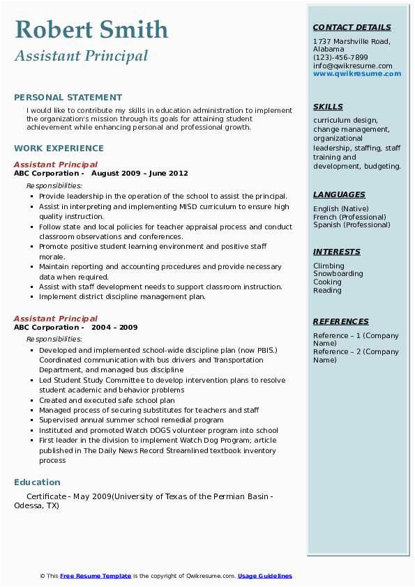 Sample Resume Cover Letter for assistant Principal School Administrator Cover Letter for assistant Principal 200 Cover
