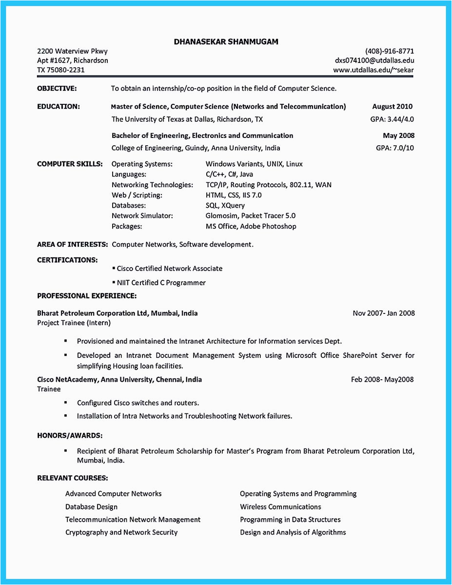 Sample Resume for A Current College Student Best Current College Student Resume with No Experience