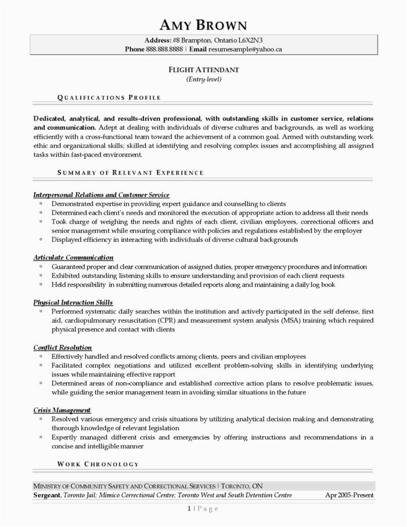 Sample Resume for A Customer for An Airplaneservice No Experience Flight attendant Resume No Experience Flight attendant Resume Step by