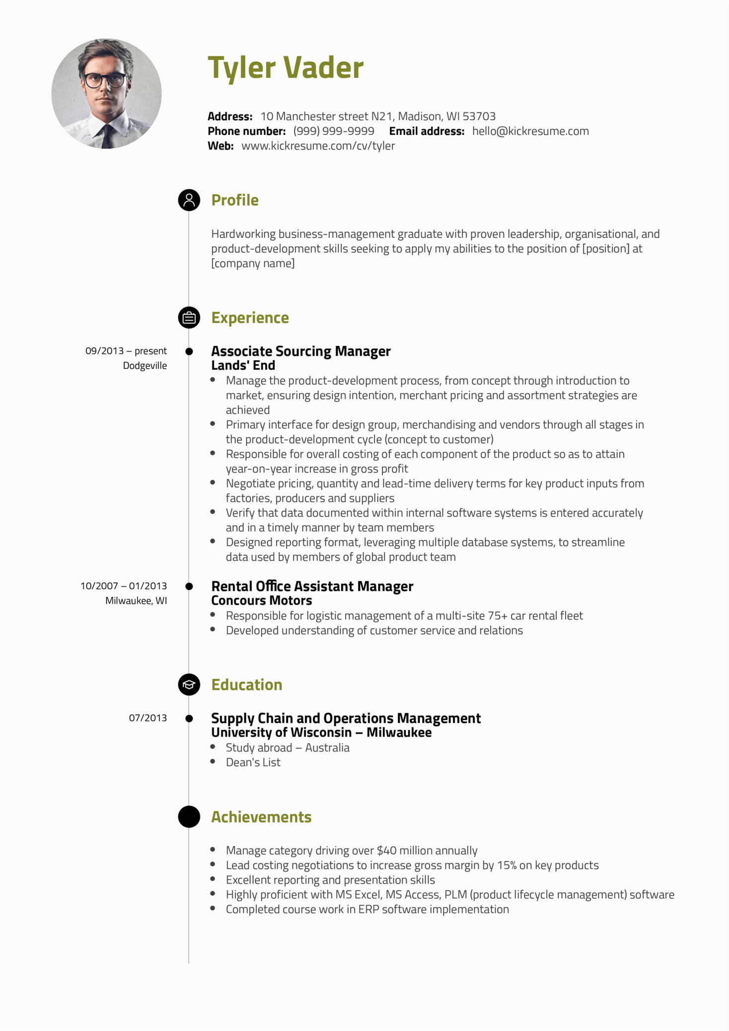 Sample Resume for Business Management Fresh Graduate Resume Examples by Real People Business Management