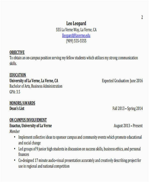 Sample Resume for Business Management Student 20 Modern Business Resume Templates Pdf Doc