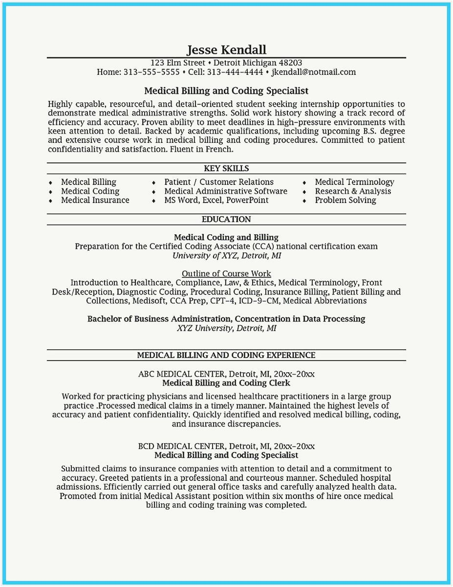 Sample Resume for Coding and Billing 47 Best Medical Billing Job Description for Resume Collection In