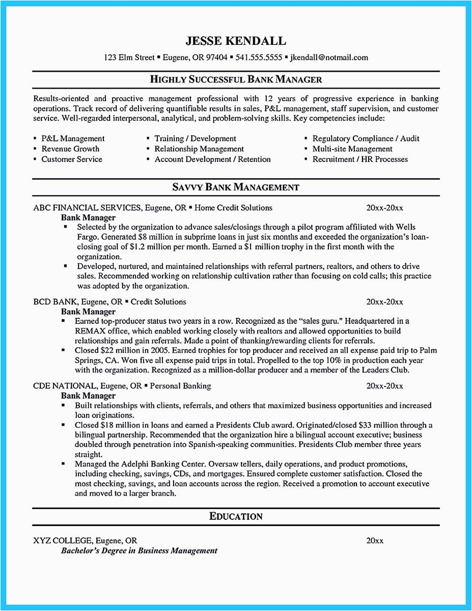 Sample Resume for Experienced Banking Professional E Of Re Mended Banking Resume Examples to Learn