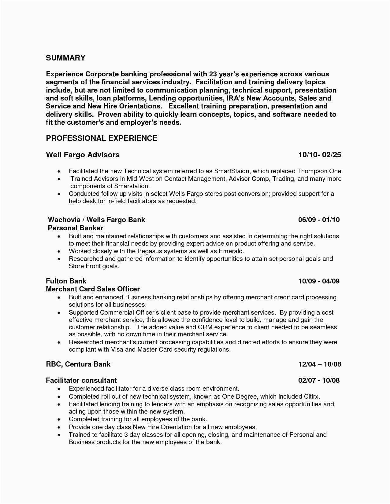 Sample Resume for Experienced Banking Professional Resume for Experienced Banking Professional Best Resume
