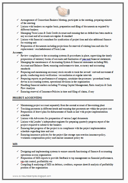 Sample Resume for Experienced Chartered Accountant Over Cv and Resume Samples with Free Download