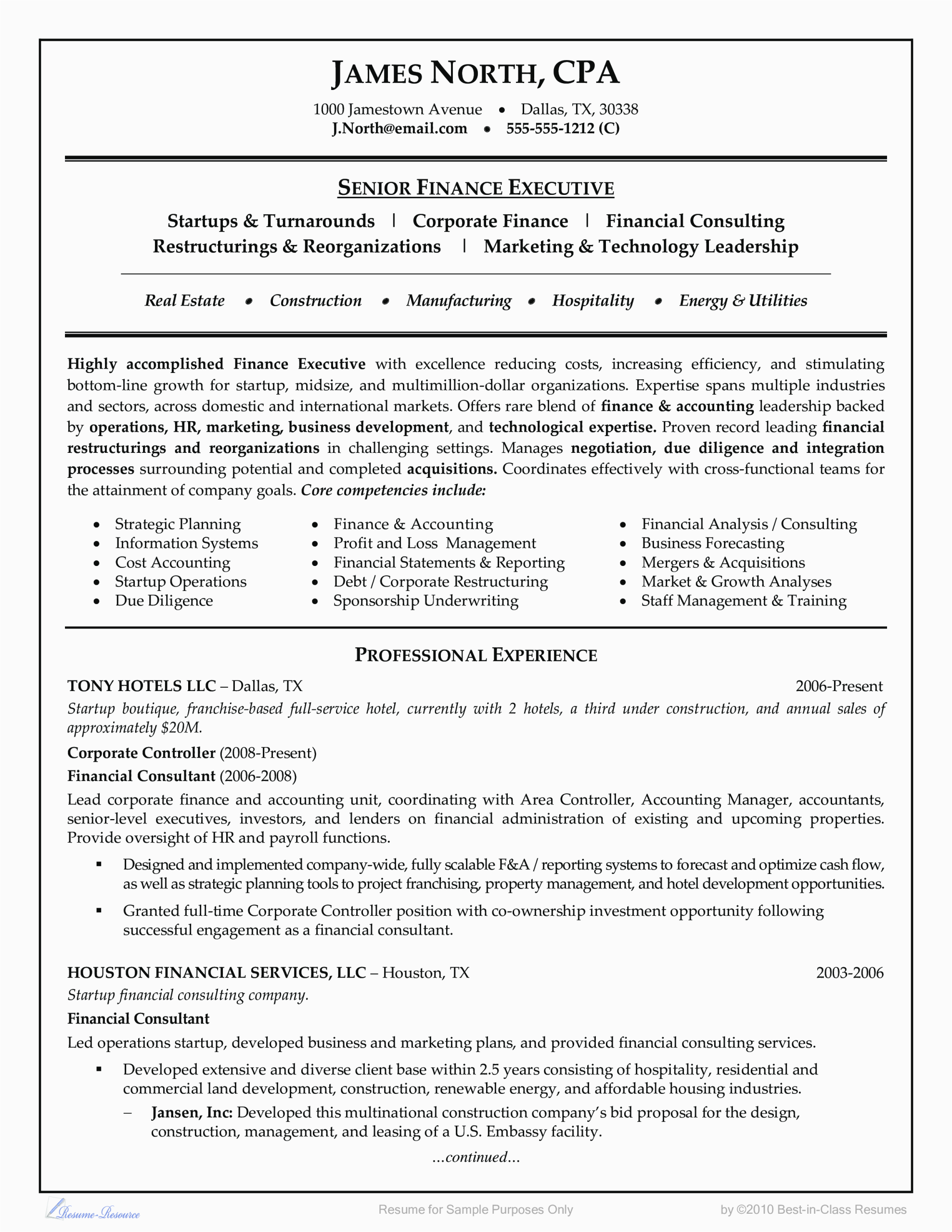 Sample Resume for former Entrepreneurs/business Consutant Financial Consultant Resume Example Business Resume Examples