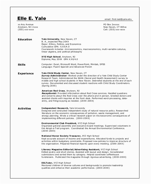 Sample Resume for Graduating College Student Free 8 Sample College Resume Templates In Pdf