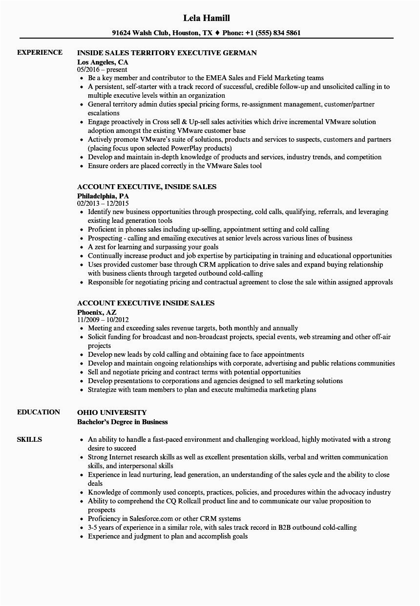 Sample Resume for Inside Sales Jobs In Valve Industry 50 Awesome Inside Sales Resume Sample In 2020