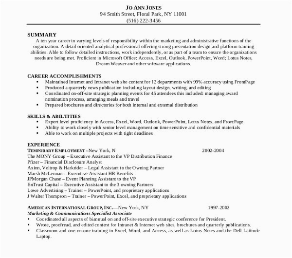 Sample Resume for Personal Injury Legal assistant 5 Legal Administrative assistant Resume Templates Pdf