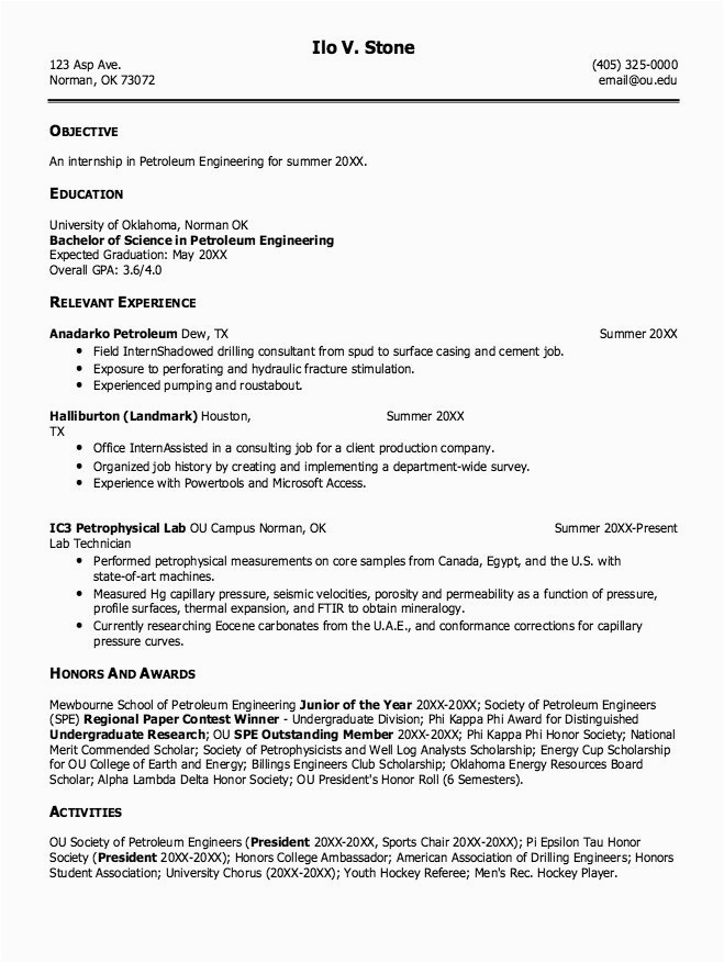 Sample Resume for Petroleum Engineering for International Employee Petroleum Engineering Resume Free Resume Sample