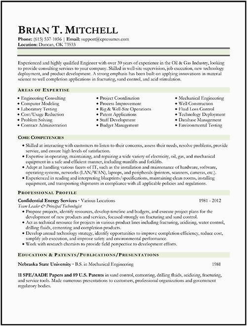 Sample Resume for Petroleum Engineering for International Graduate Oil & Gas Engineer Resume Sample