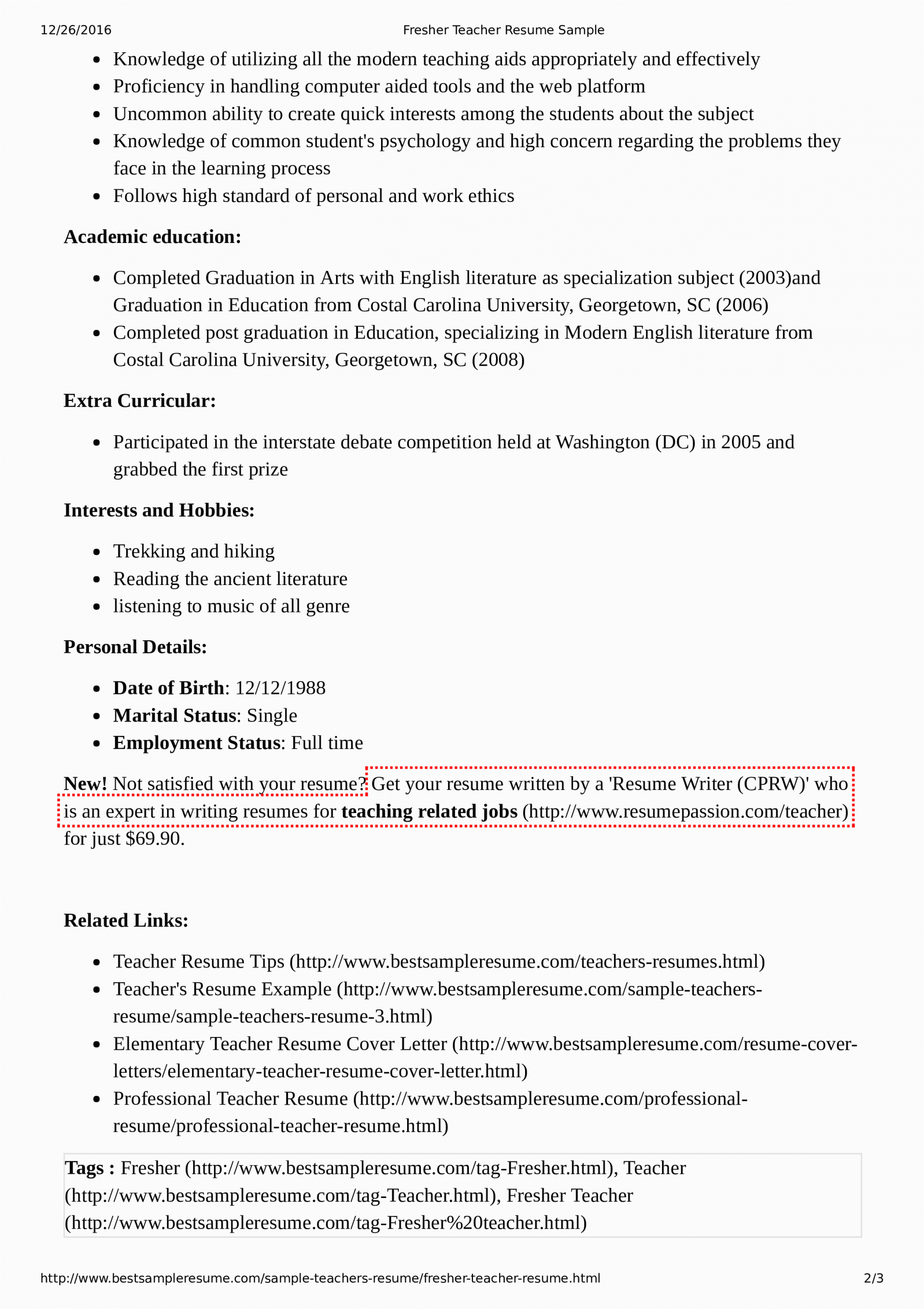 Sample Resume for Preschool Teacher with No Experience Pin On Resume