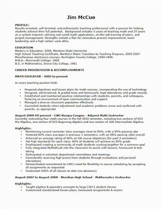 Sample Resume for Teachers Transitioning Out Of Teaching Resume for Teacher Transitioning Careers