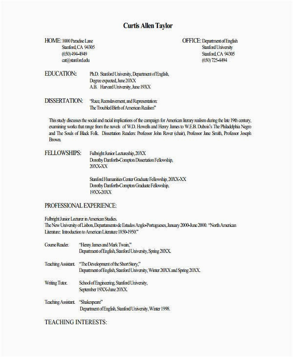 Sample Resume format for Lecturer In Commerce Fresher Lecturer Resume Templates 7 Free Word Pdf format Download