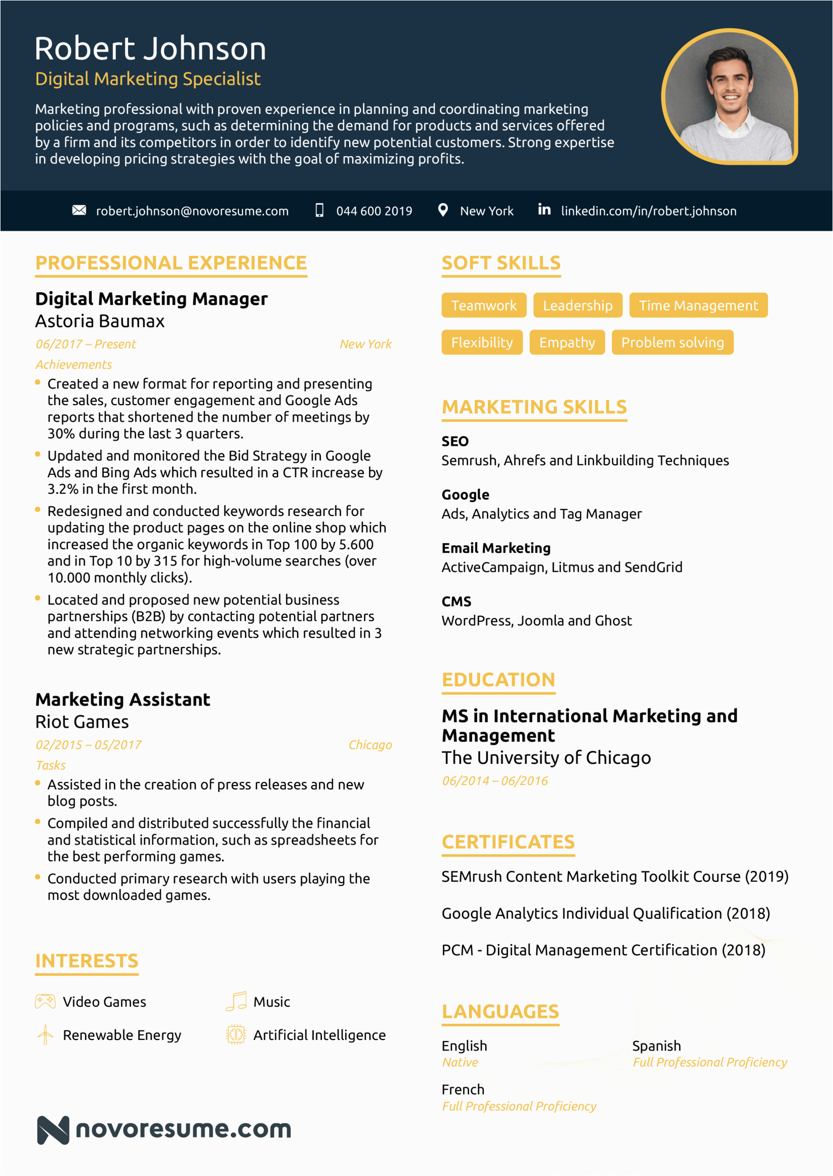 Sample Resume format for Marketing Professional How to Make A Resume for Marketing Jobs Free Samples Technojobs It