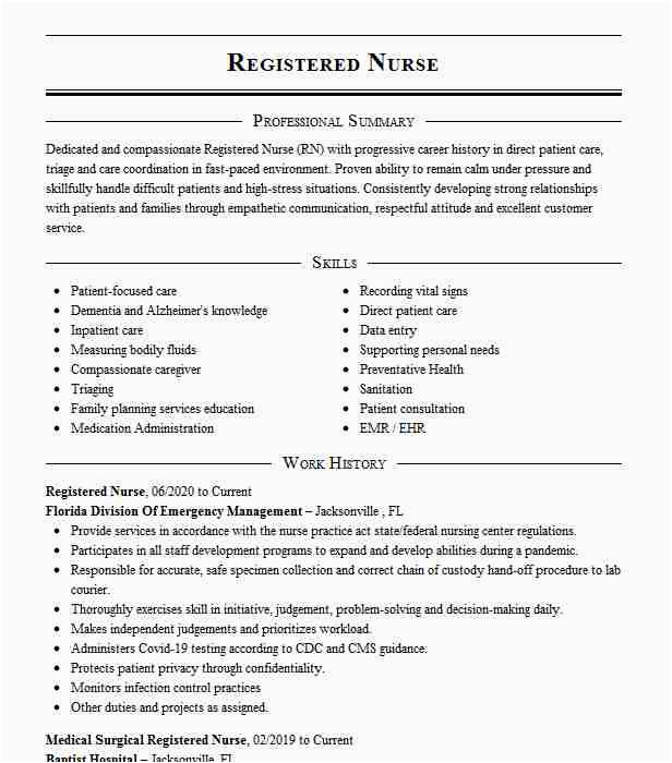 Sample Resume Medical Surgical Registered Nurse Medical Surgical Registered Nurse Resume Example Central