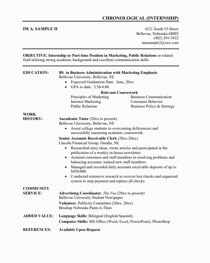 Sample Resume Objective for Undergraduate College Students College Student Resume Templates