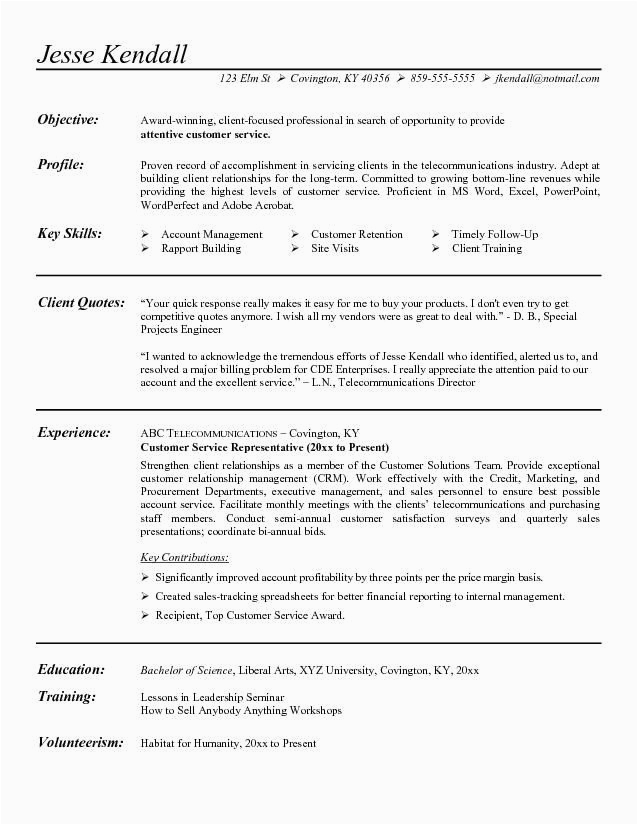 Sample Resume Objective Statements for Customer Service Customer Service Objective Resume
