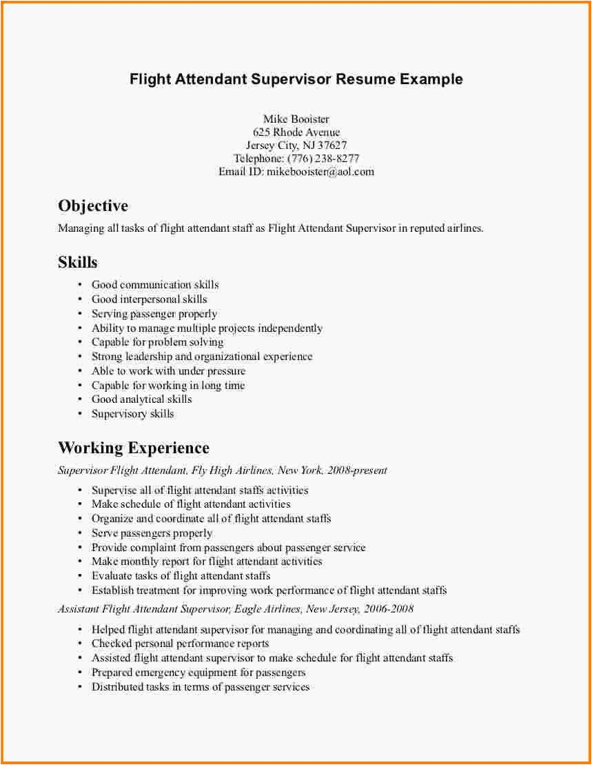 Sample Resume Objectives with No Work Experience 7 Flight attendant Resume No Experience