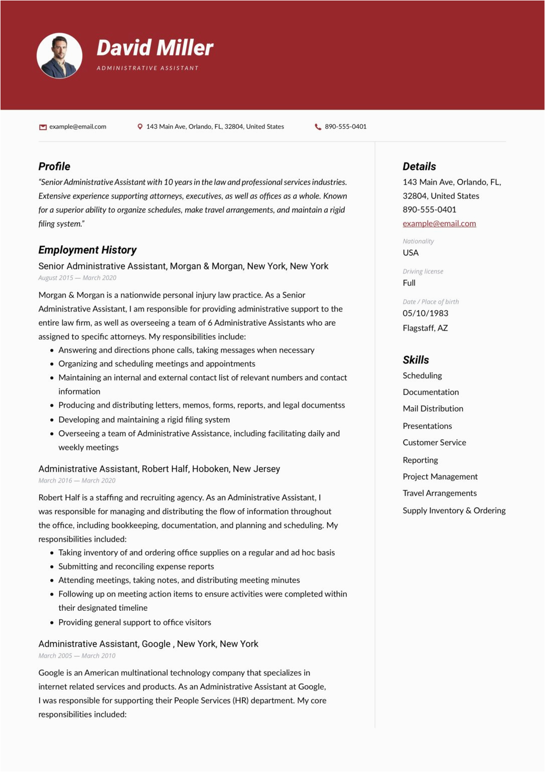 Sample Resume Of Administrative assistant Creator 19 Free Administrative assistant Resumes & Writing Guide