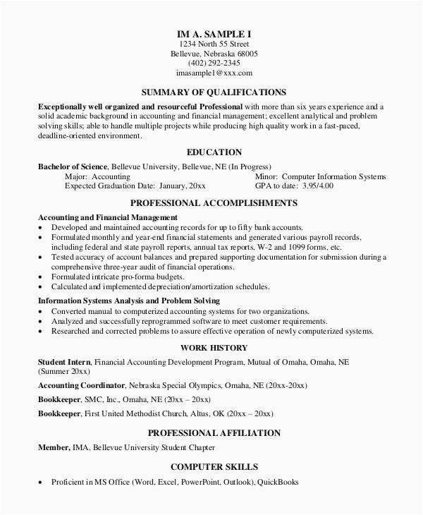 Sample Resume Titles for Accounting Field 40 Free Accountant Resume Templates Pdf Doc