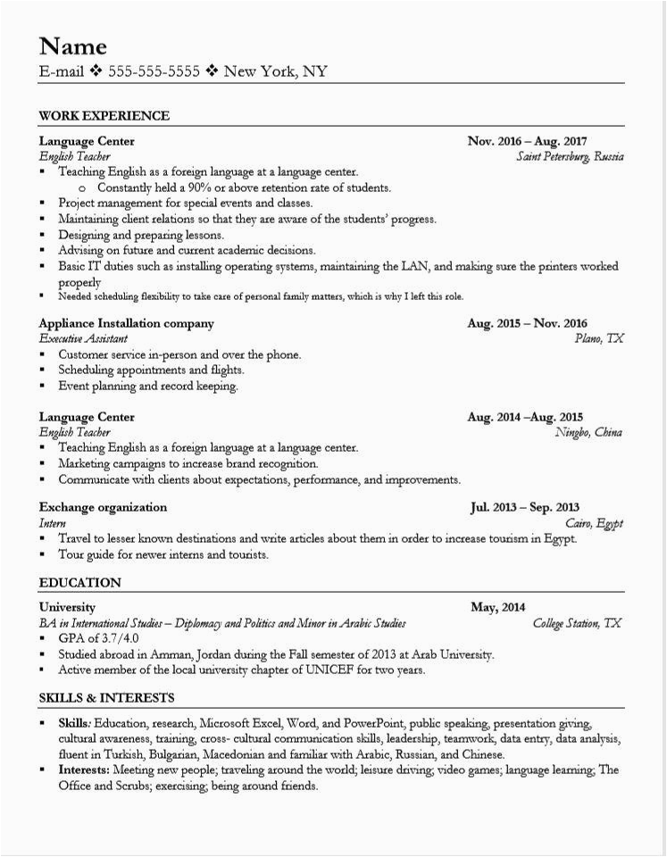 Sample Resumes for Degree Holders Change Of Field former Teacher Looking to Change Careers and Go Into Administration or