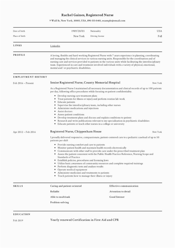 Sample Rn Resume 2 Year Experience Registered Nurse Resume Sample & Writing Guide 12 Samples