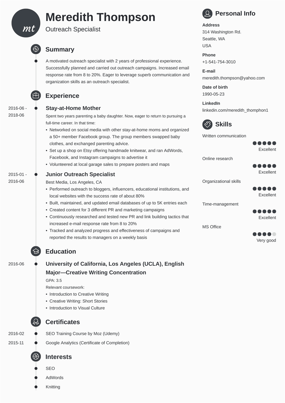 Stay at Home Mom Resume Example Sample Stay at Home Mom Resume Example & Job Description Tips