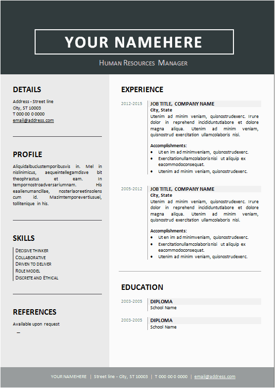 Top 10 Resume Templates Free Download 10 Best Resume Templates You Can Free Download Ms Word
