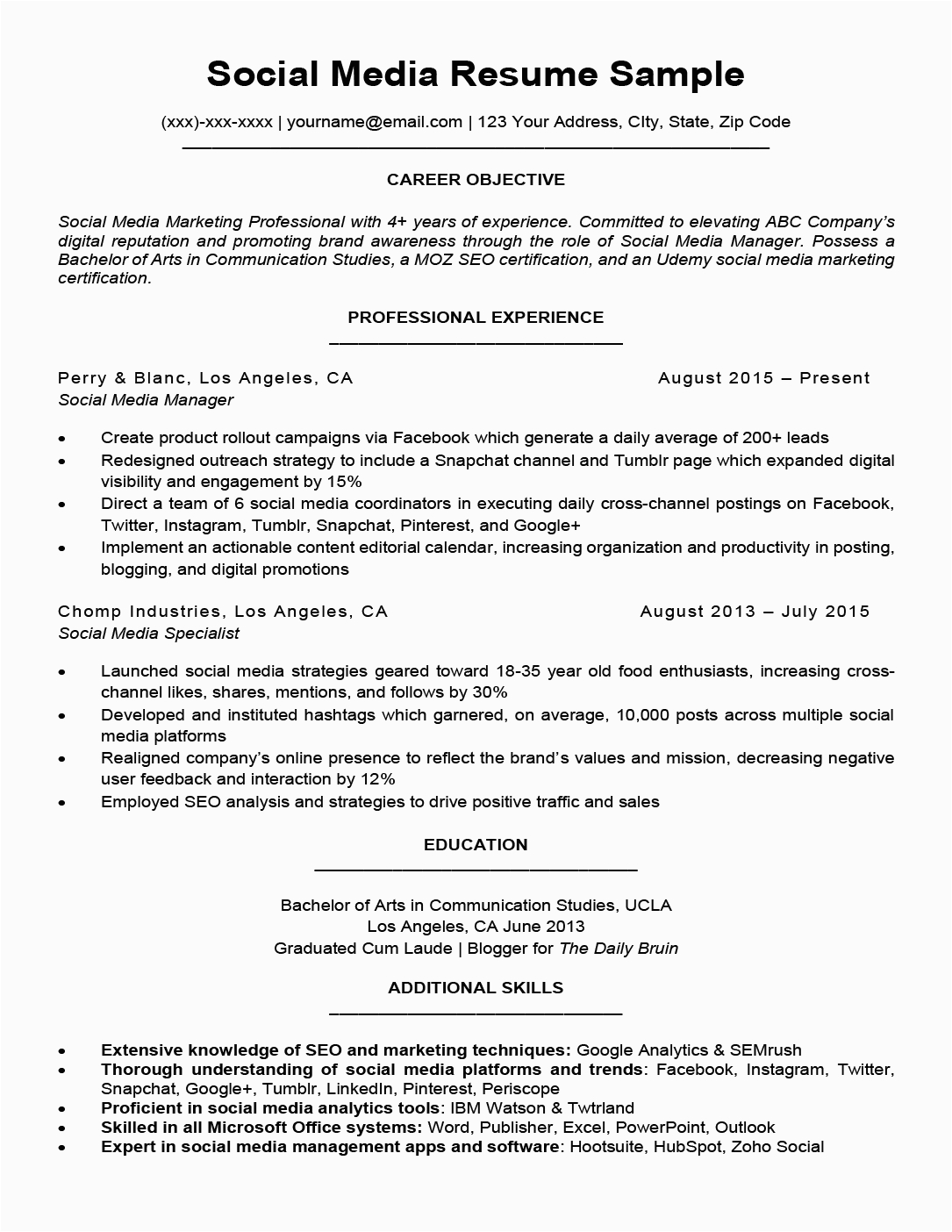 Ut Impa Resume Additional Information Page Sample Ja 32 Sannheter Du Ikke Visste Om social Media Resume Summary We Did