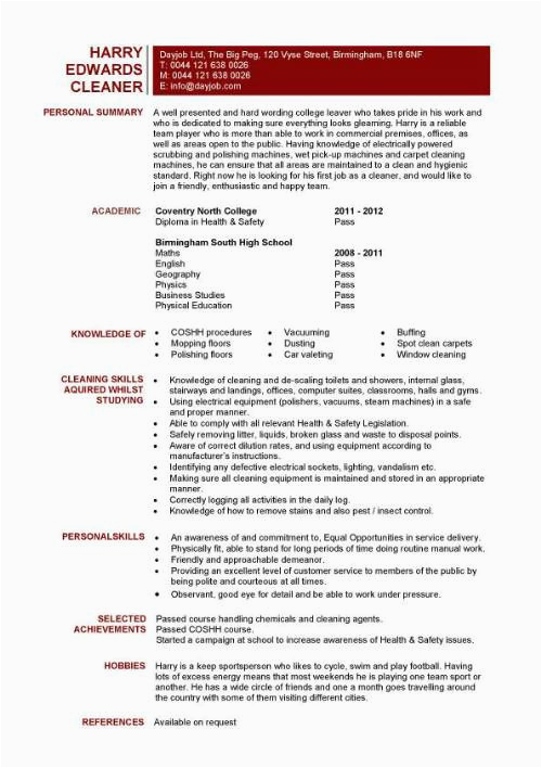 Ut Impa Resume Additional Information Page Sample Student Entry Level Cleaner Resume Template