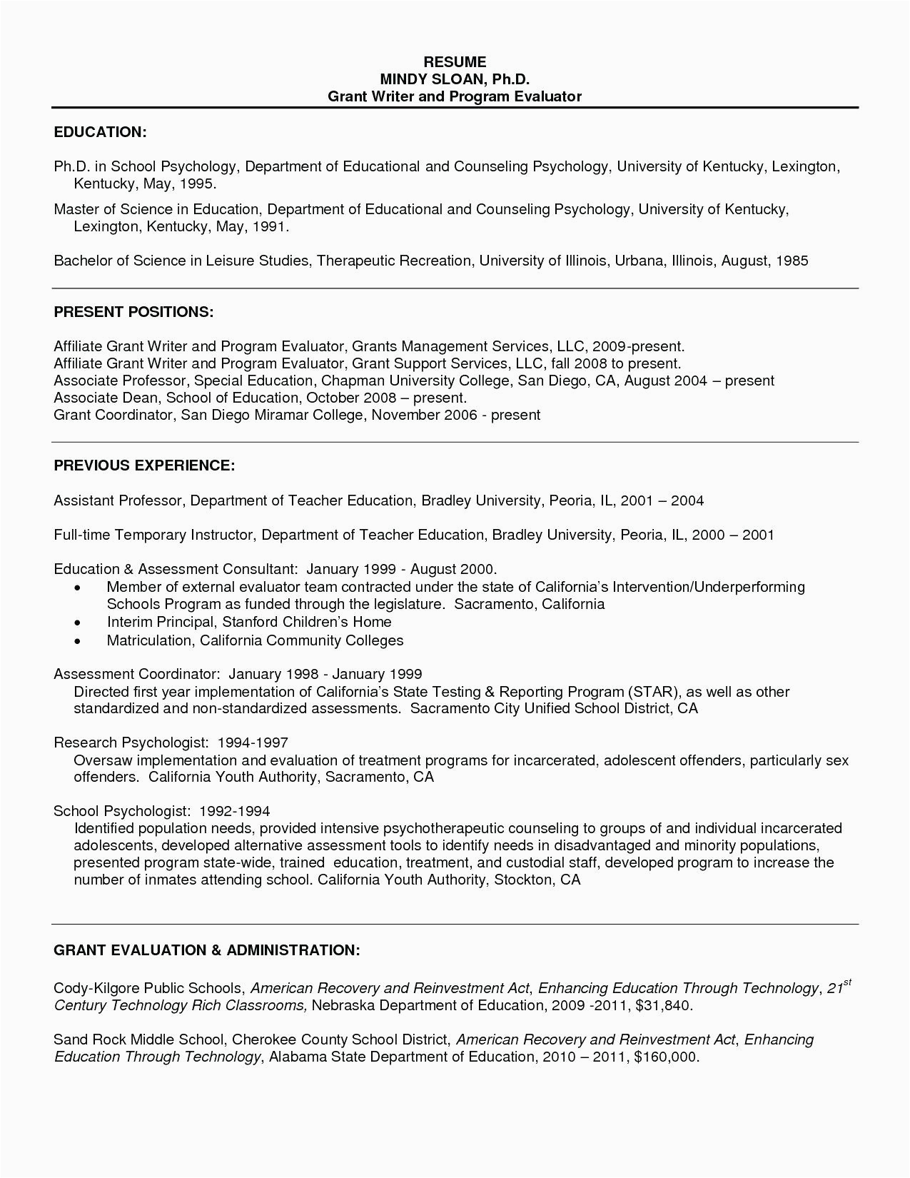 Academic Resume Template for Grad School Grad School Resume Resume Templates for Masters Program