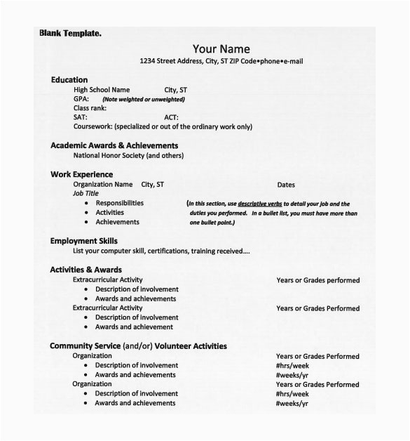 Activities Resume Template for College Application 15 College Resume Templates Pdf Doc