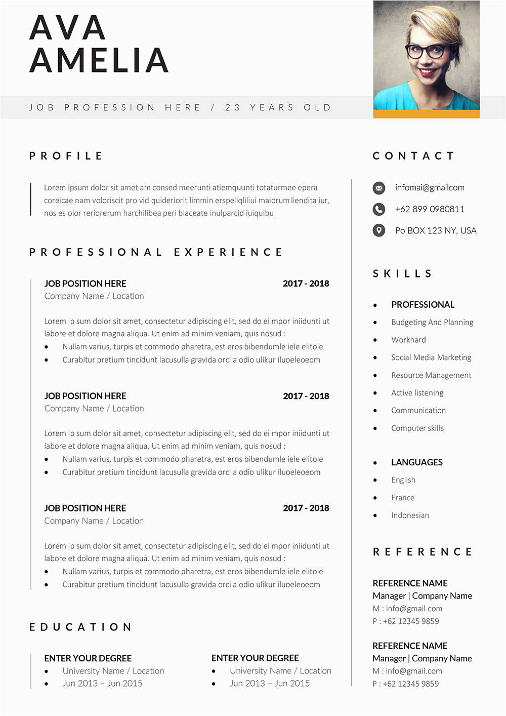 Ats Friendly Resume Template Free 2022 ats Friendly Resume Template Word format Doc Docx