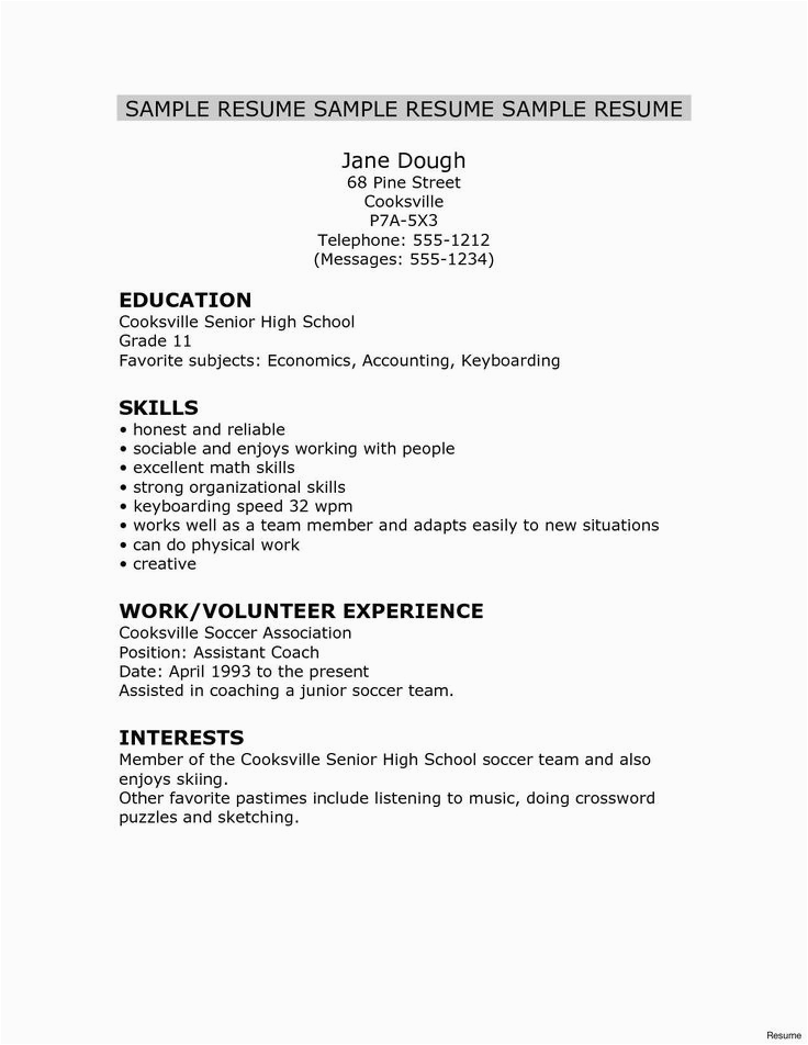 Basic Resume Template for High School Graduate High School Graduate Resume Template Download – Resume